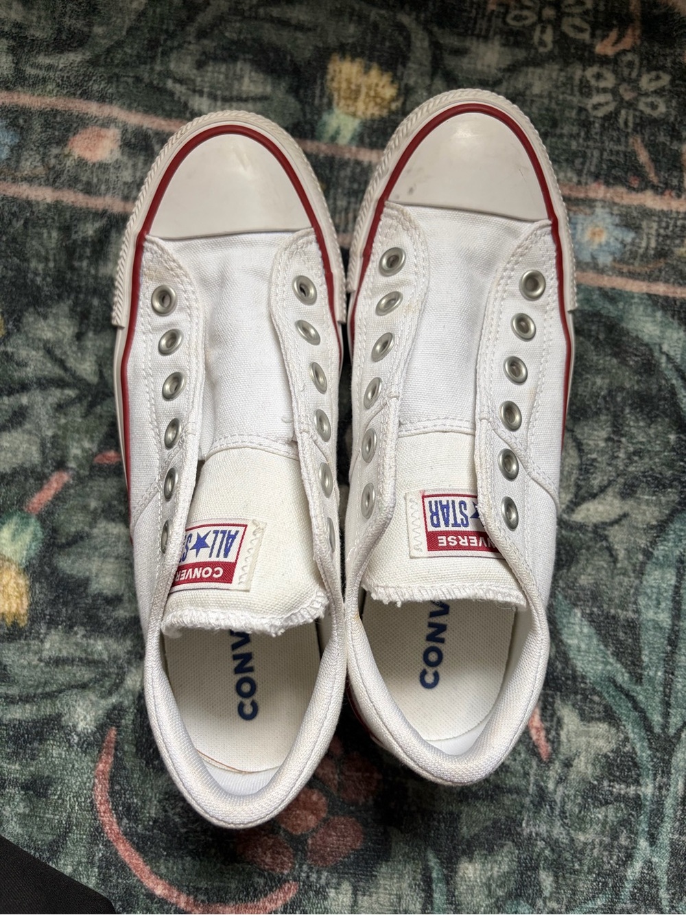 Converse White Canvas Low Top Sneakers
